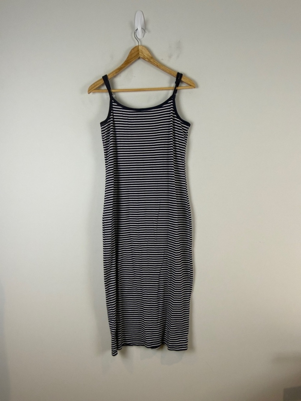 GAP Navy and White Striped Midi Tank Dress